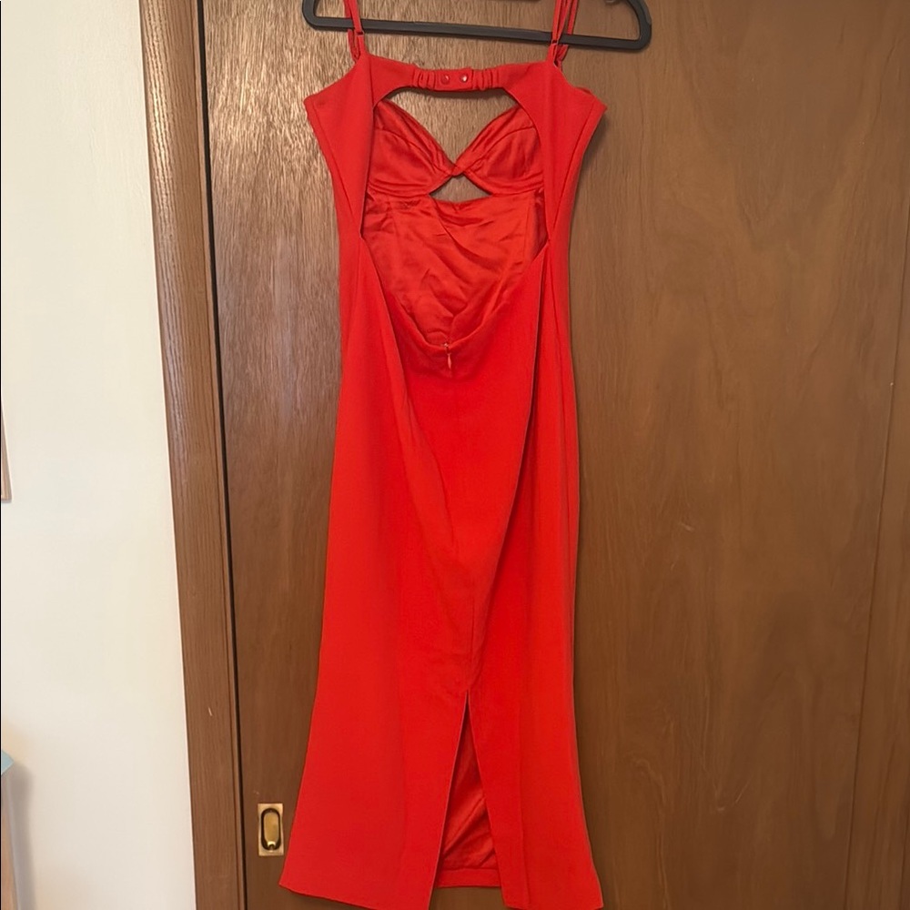 Bardot Scarlet Midi Dress with Bust Cutout - Picture 2 of 3